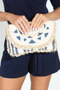 Mykonos Fringe Embroidered Clutch