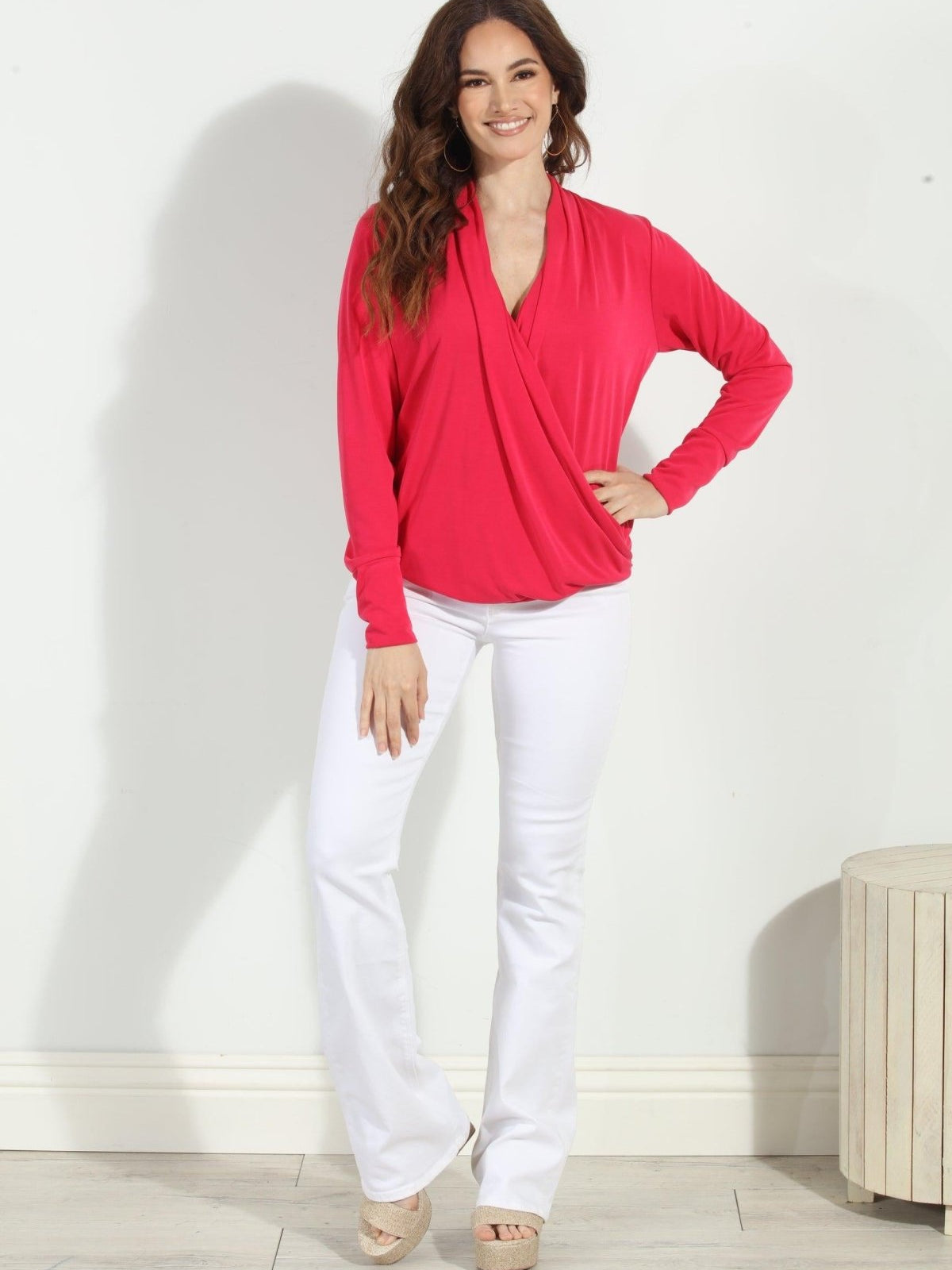 Punch Cupro Draped Surplice Top-FINAL SALE