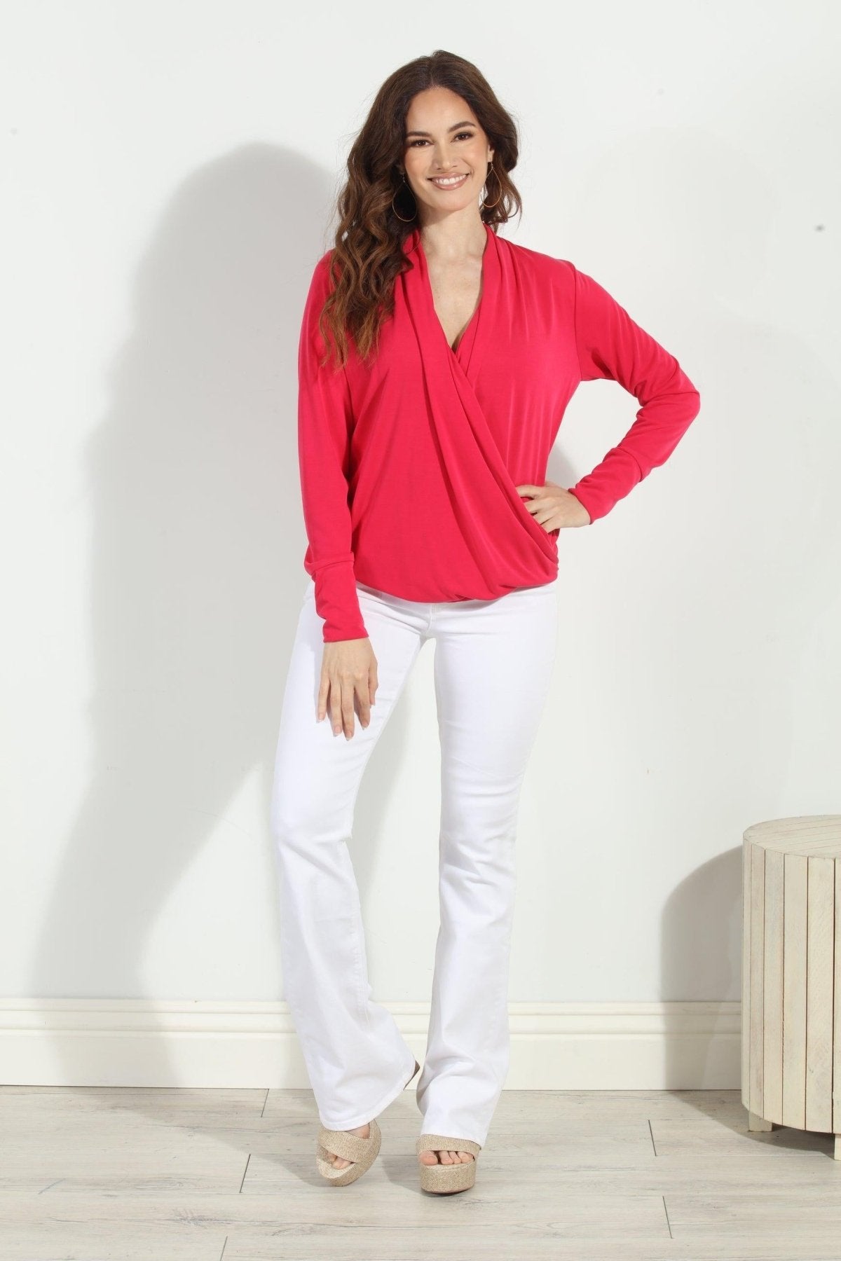 Punch Cupro Draped Surplice Top-FINAL SALE