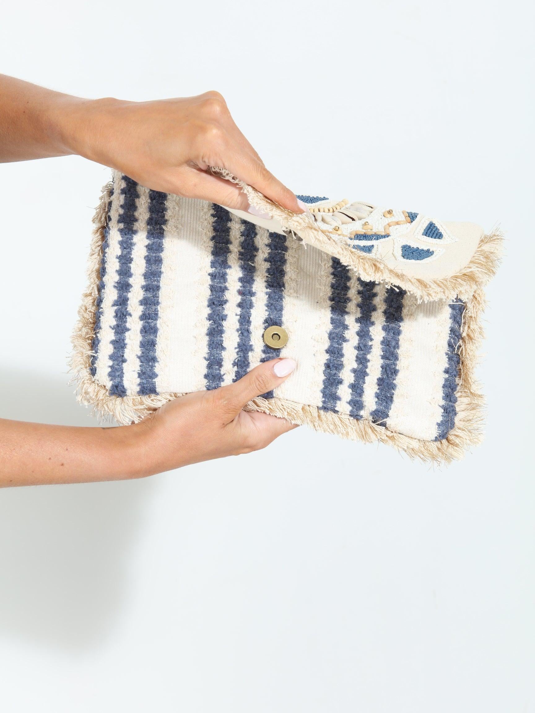 Mykonos Fringe Embroidered Clutch