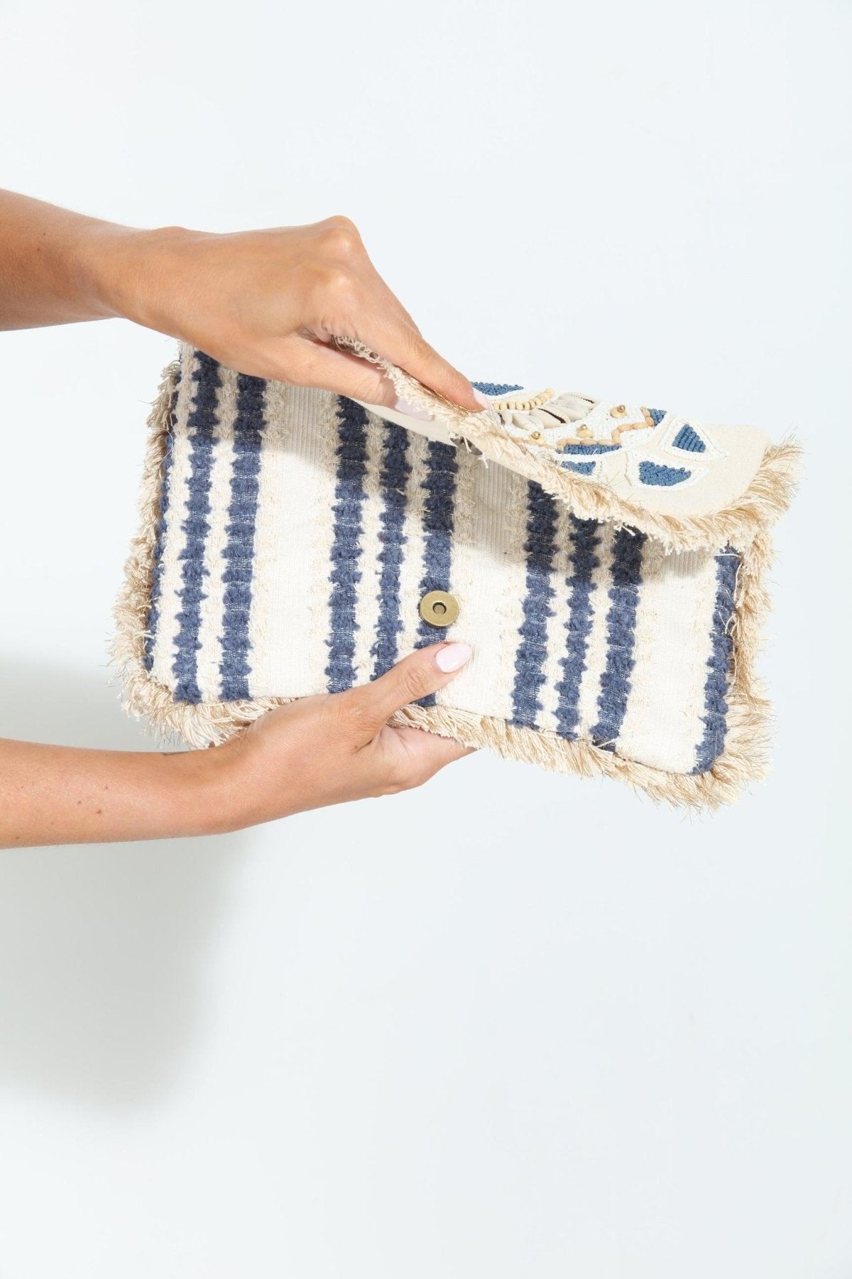 Mykonos Fringe Embroidered Clutch