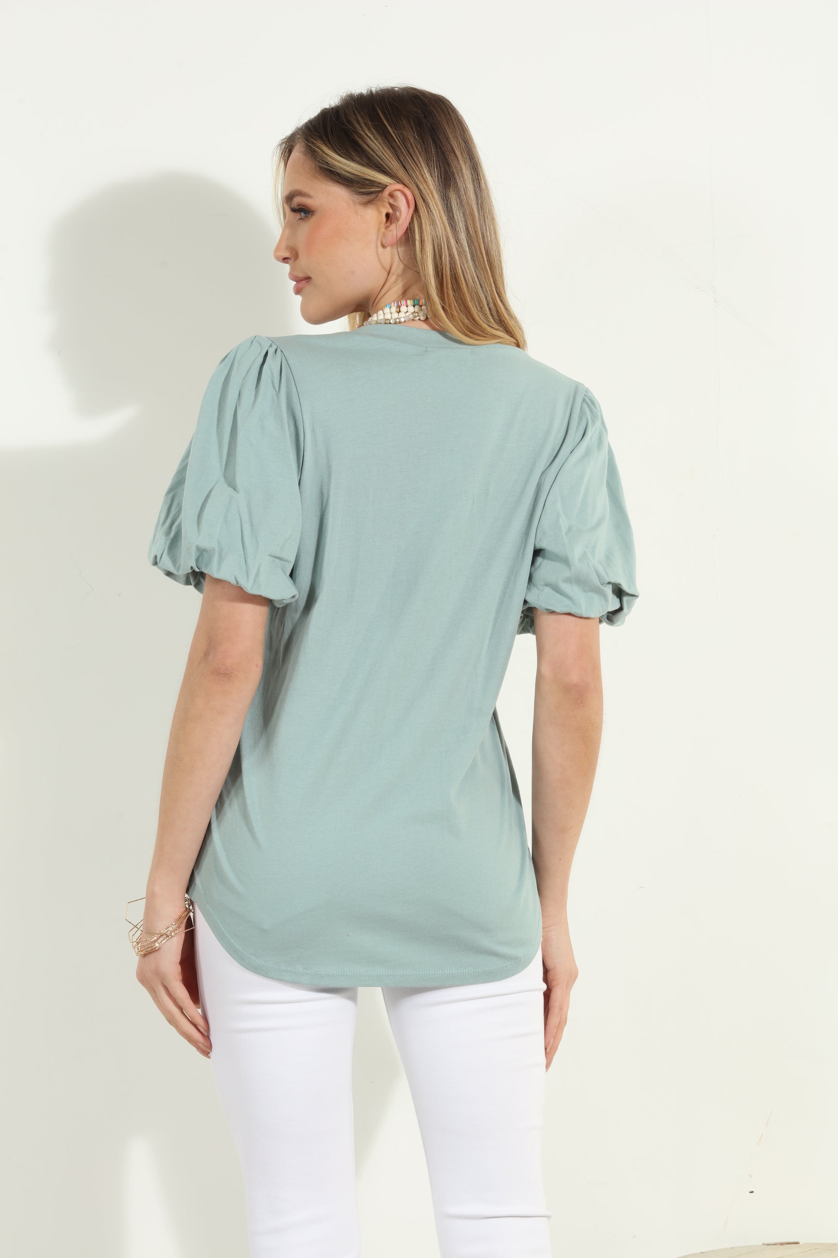 Desert Sage Puff Sleeve Tee