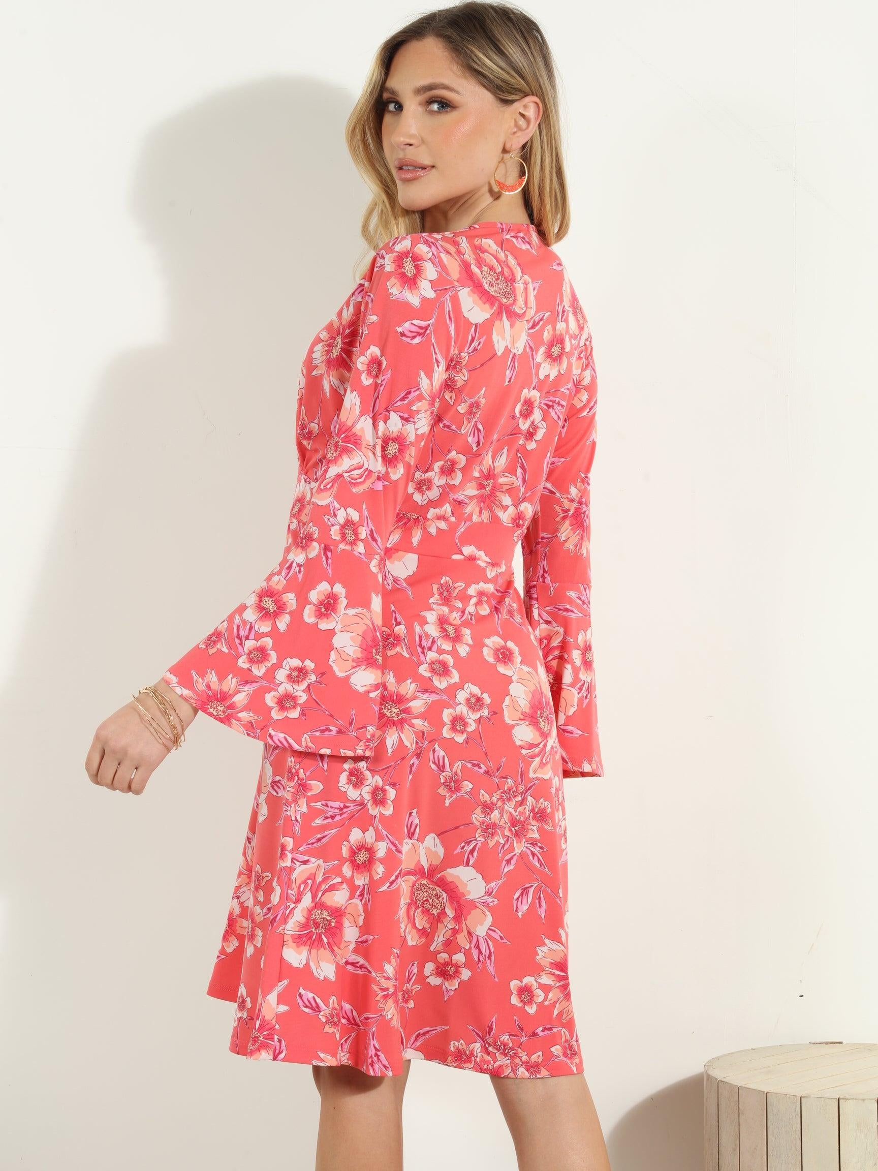 Shereen Stretch Bell Sleeve Dress-FINAL SALE