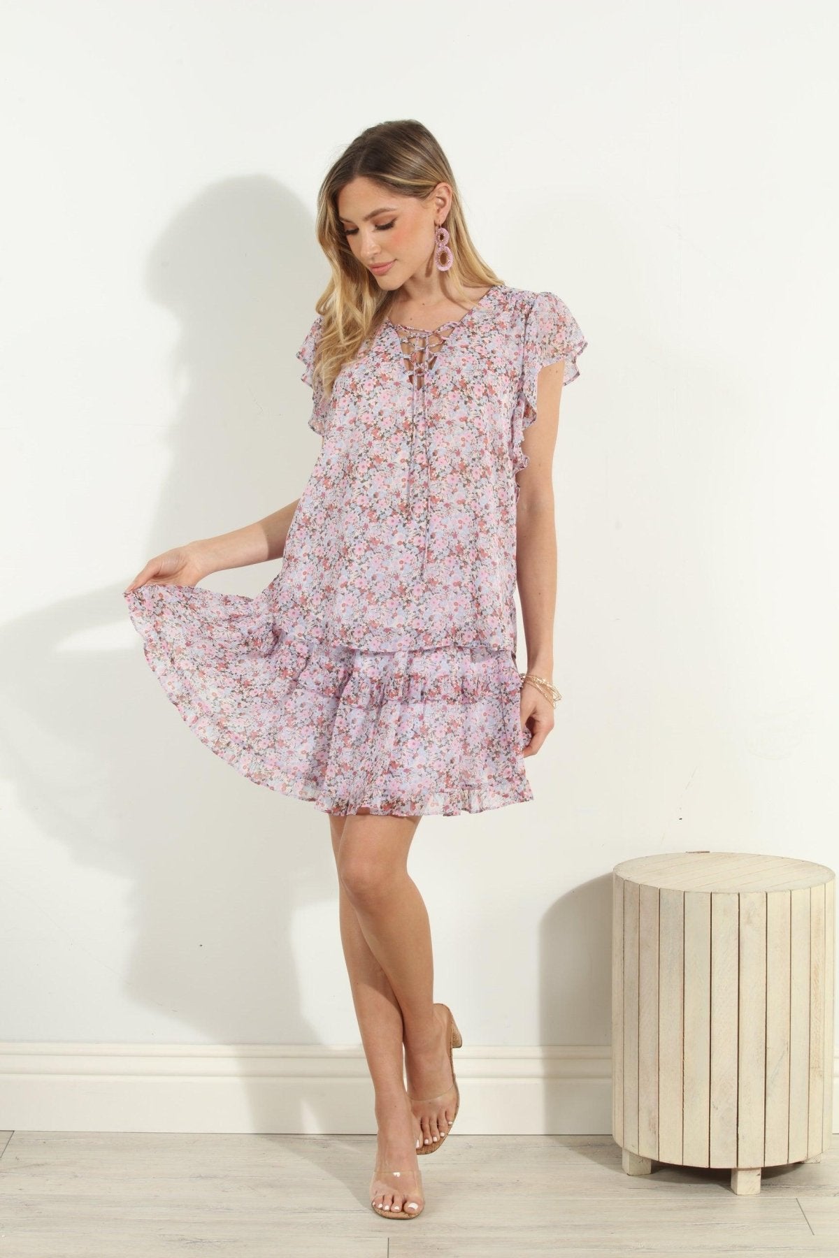 Augustine Lace-Up Ruffle Blouse-FINAL SALE