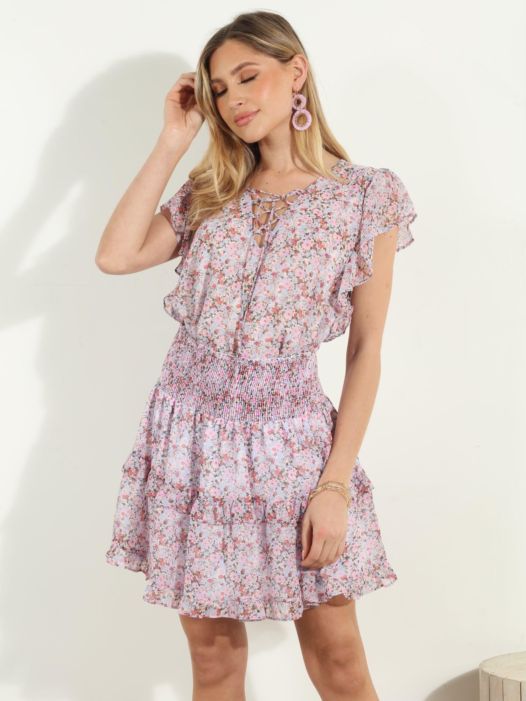 Augustine Lace-Up Ruffle Blouse-FINAL SALE