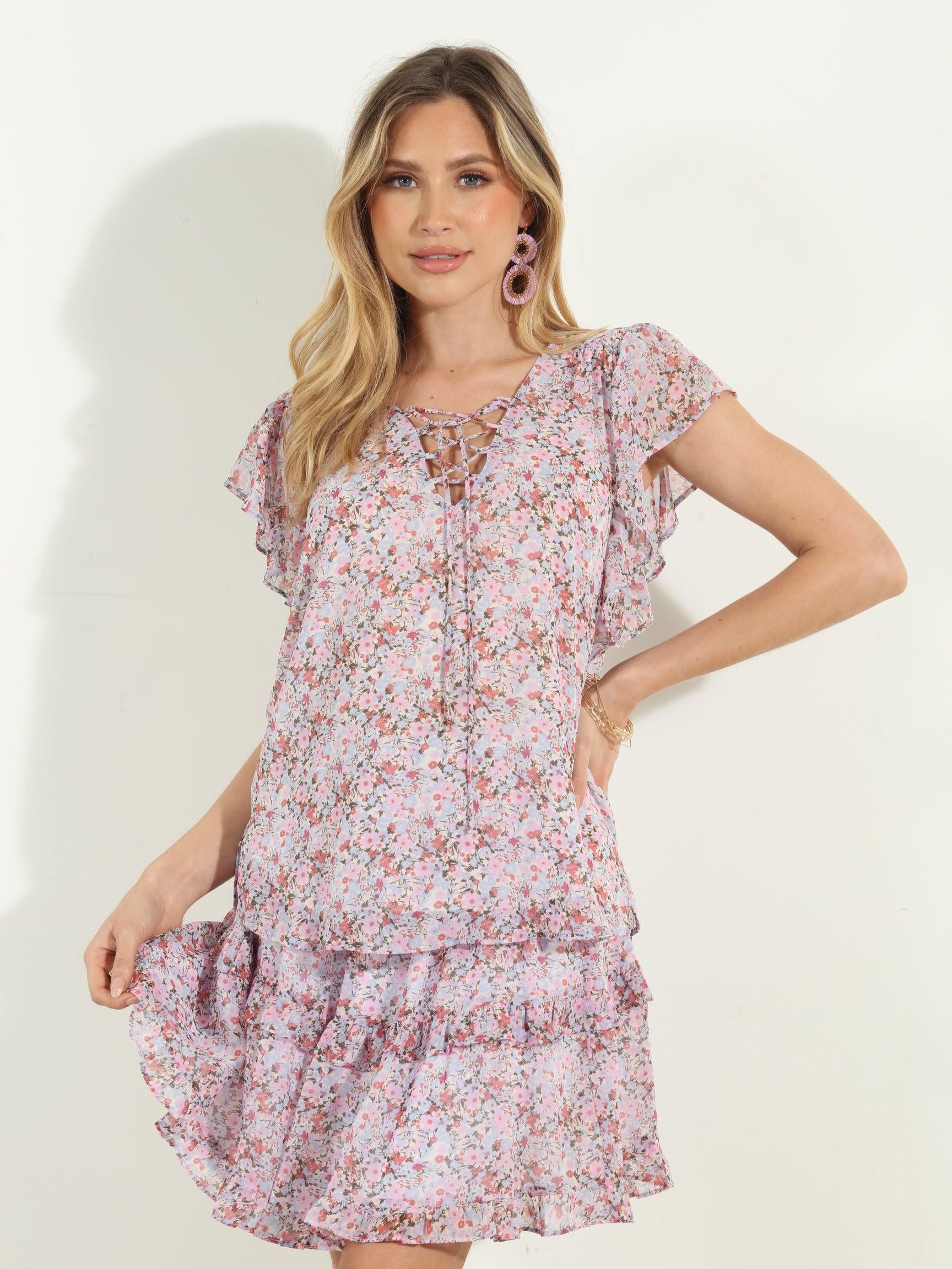 Augustine Lace-Up Ruffle Blouse-FINAL SALE