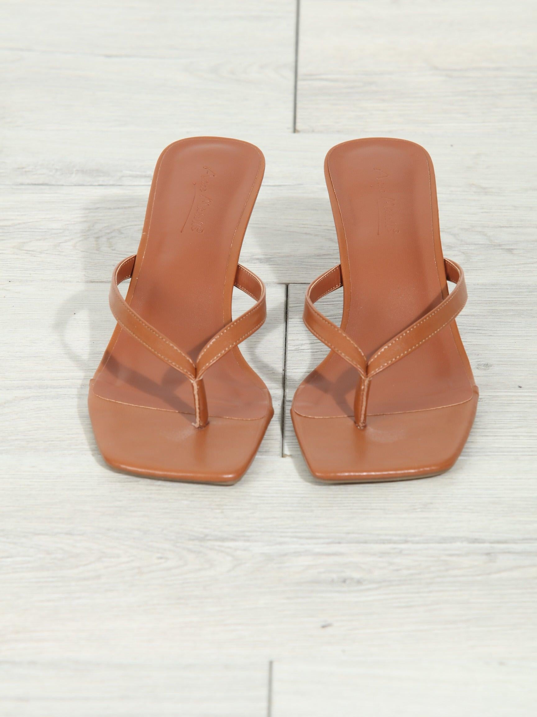 Chestnut Kitten Heel Sandals-BEST SELLER