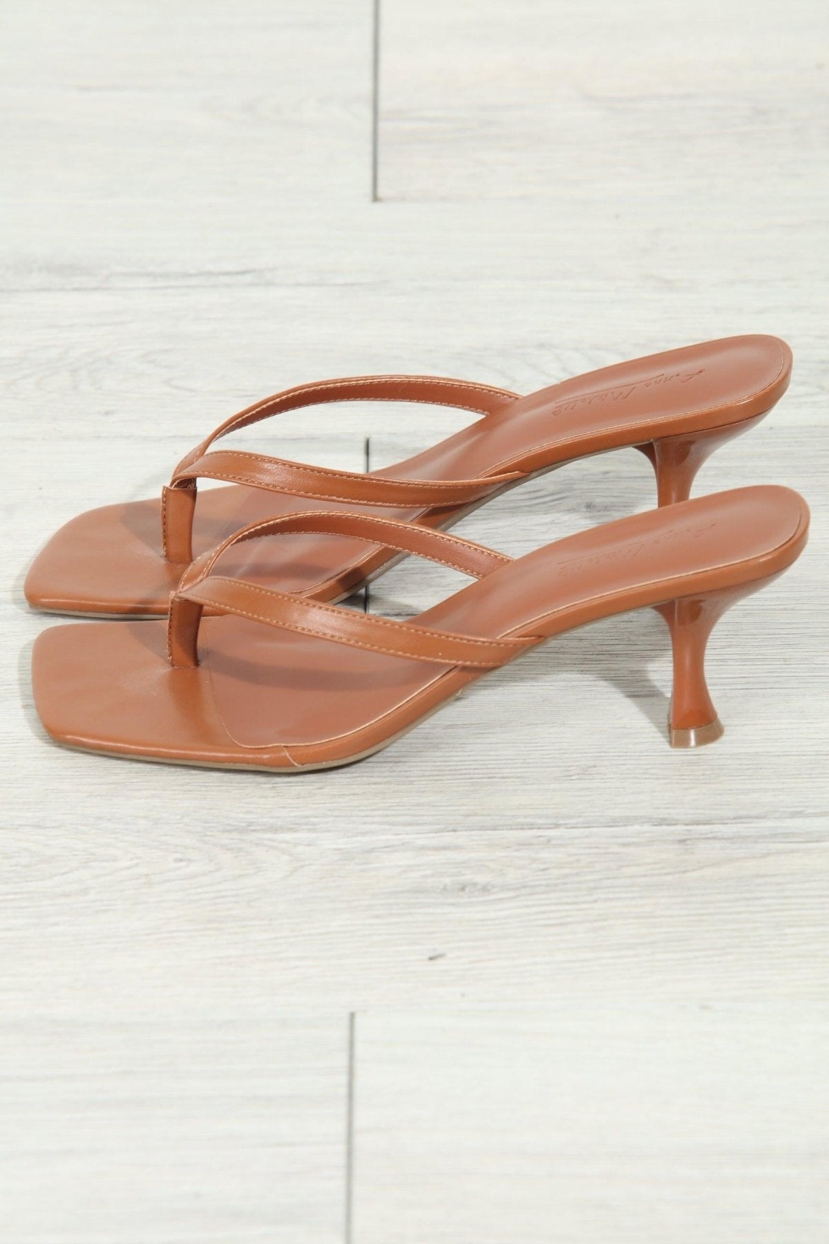 Chestnut Kitten Heel Sandals-BEST SELLER