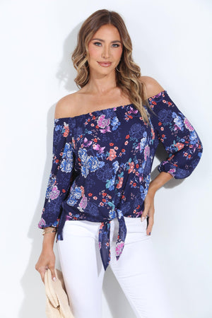 Jerica OTS Top with Tie-BEST SELLER