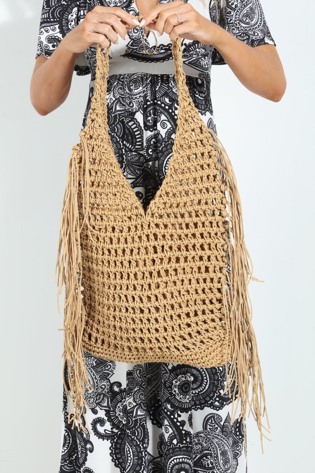 Del Mar Fringe Woven Tote