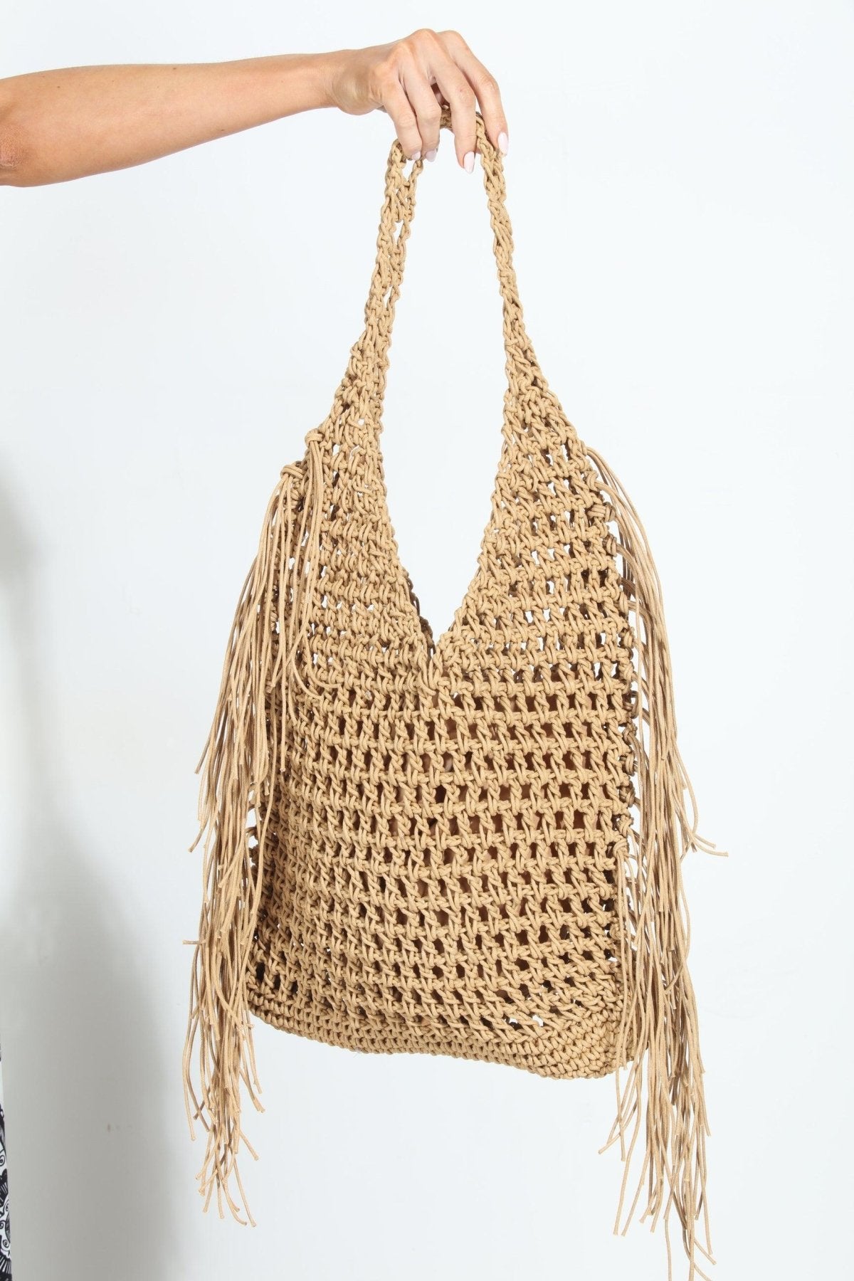 Del Mar Fringe Woven Tote