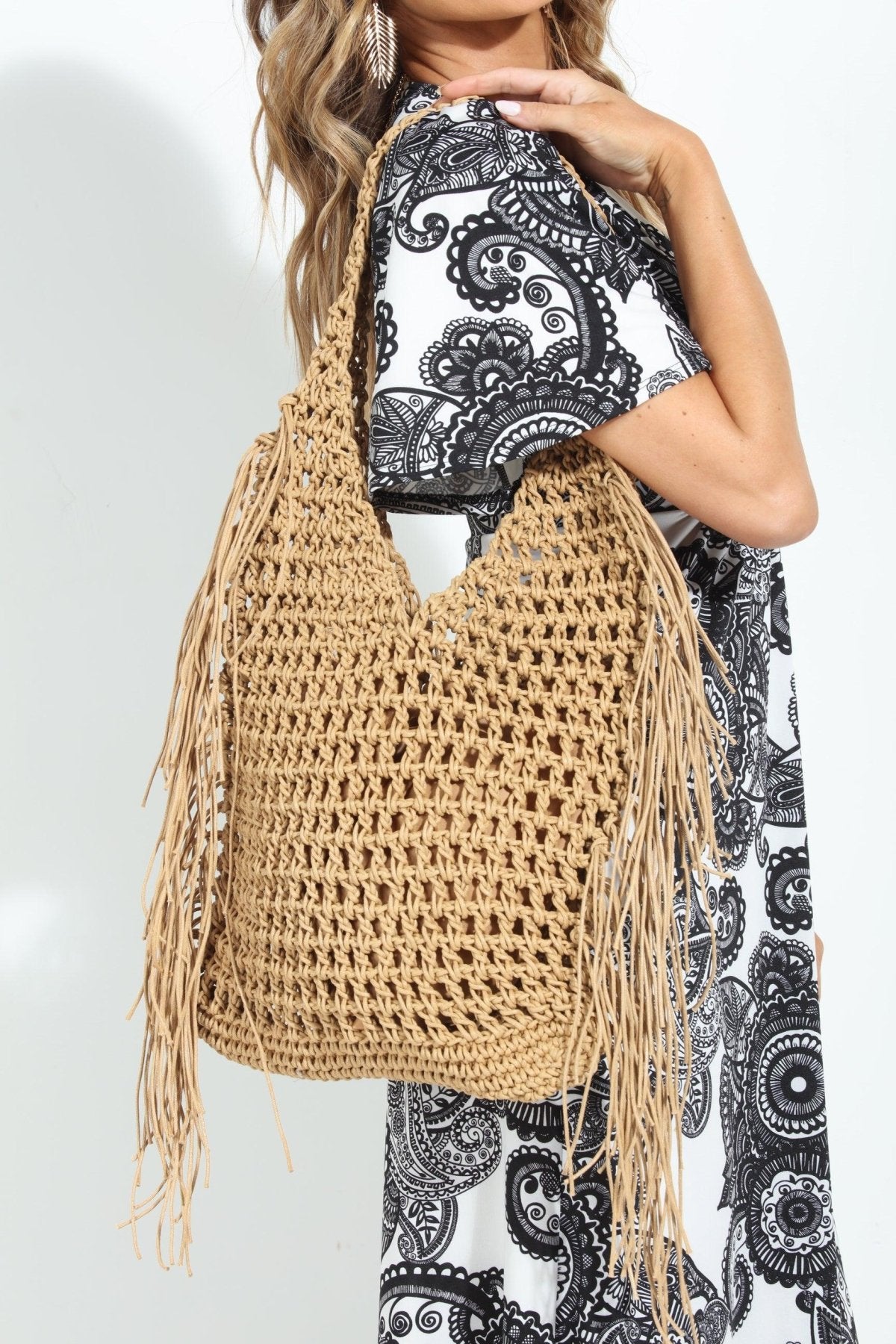 Del Mar Fringe Woven Tote