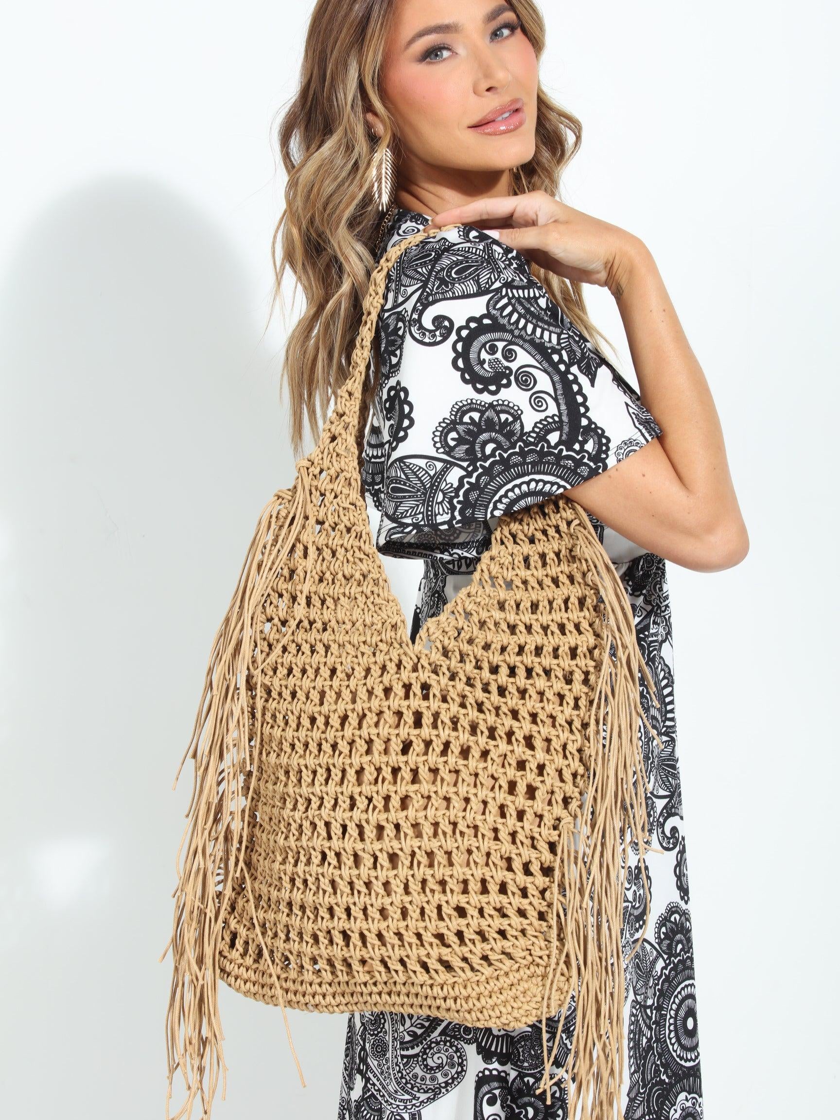 Del Mar Fringe Woven Tote