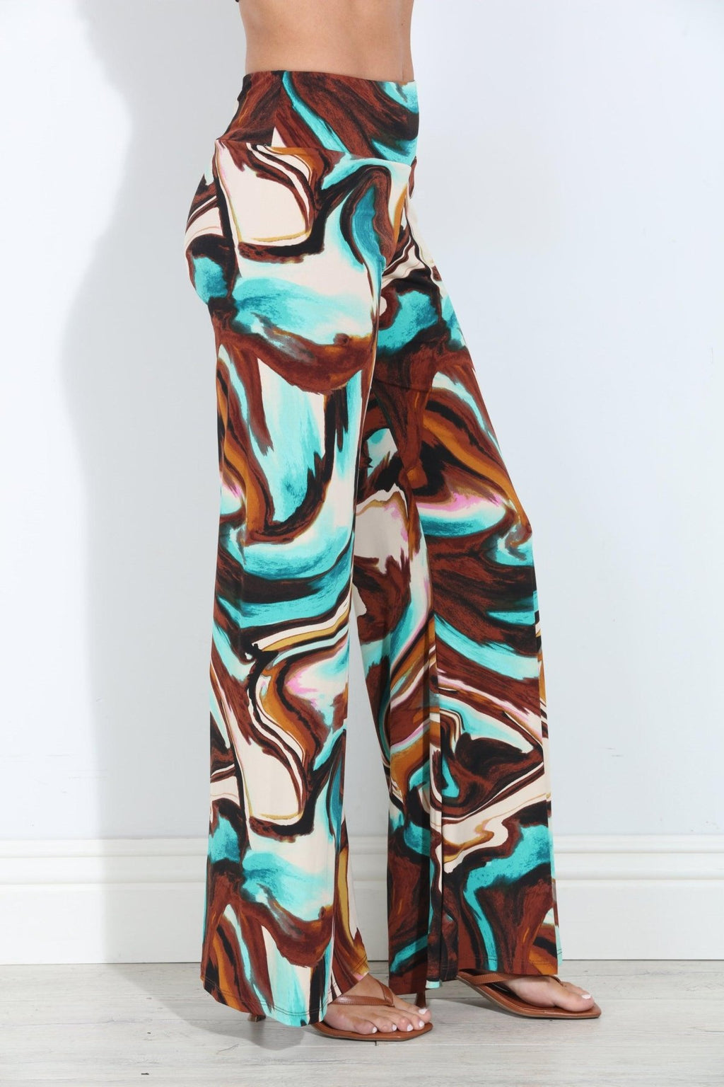 Kazia Stretch Wide Leg Pants-FINAL SALE