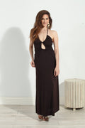 Chocolate Keyhole Maxi Dress- Best Seller