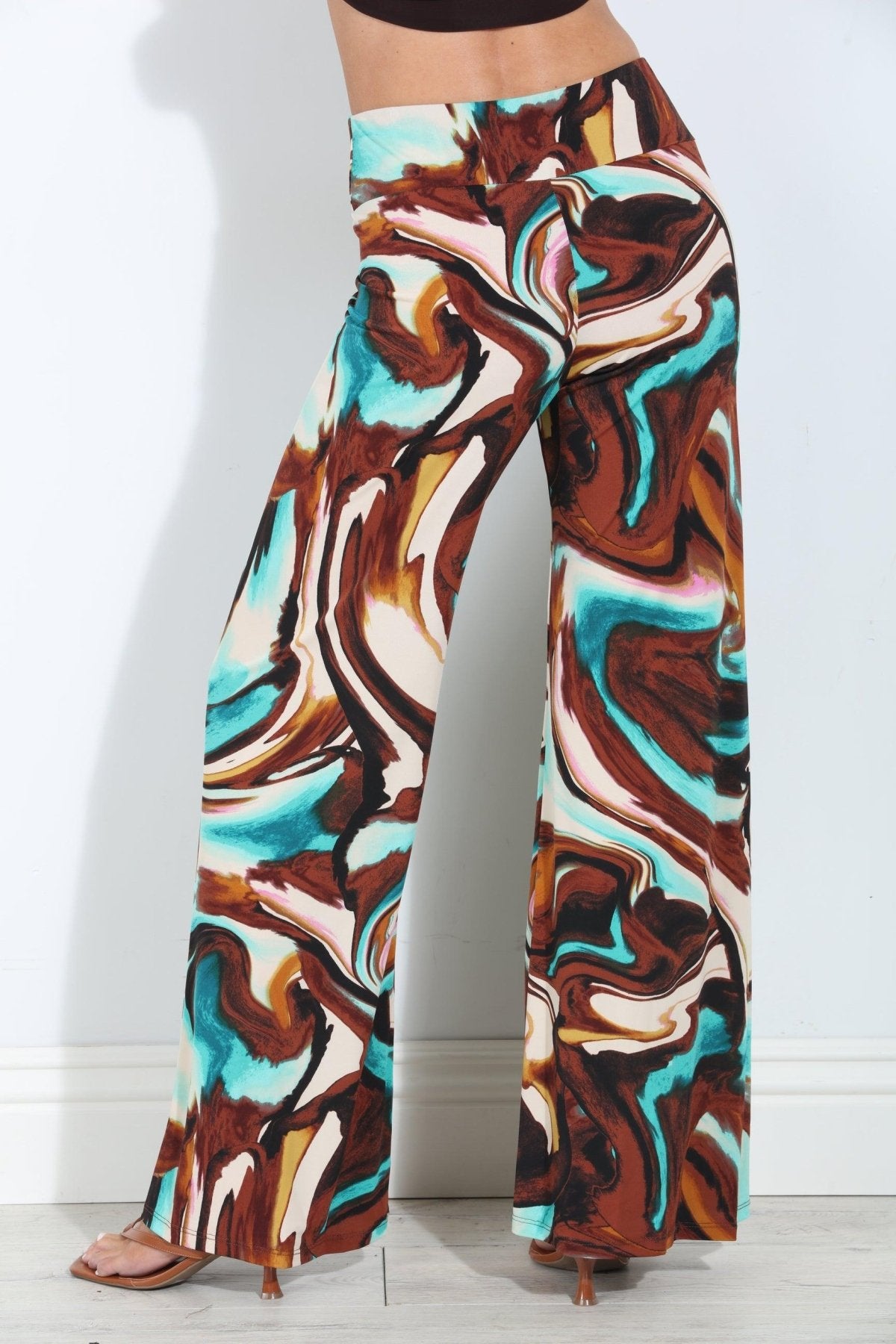 Kazia Stretch Wide Leg Pants-FINAL SALE