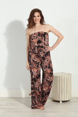 Jene Stretch Strapless Dropwaist Jumpsuit