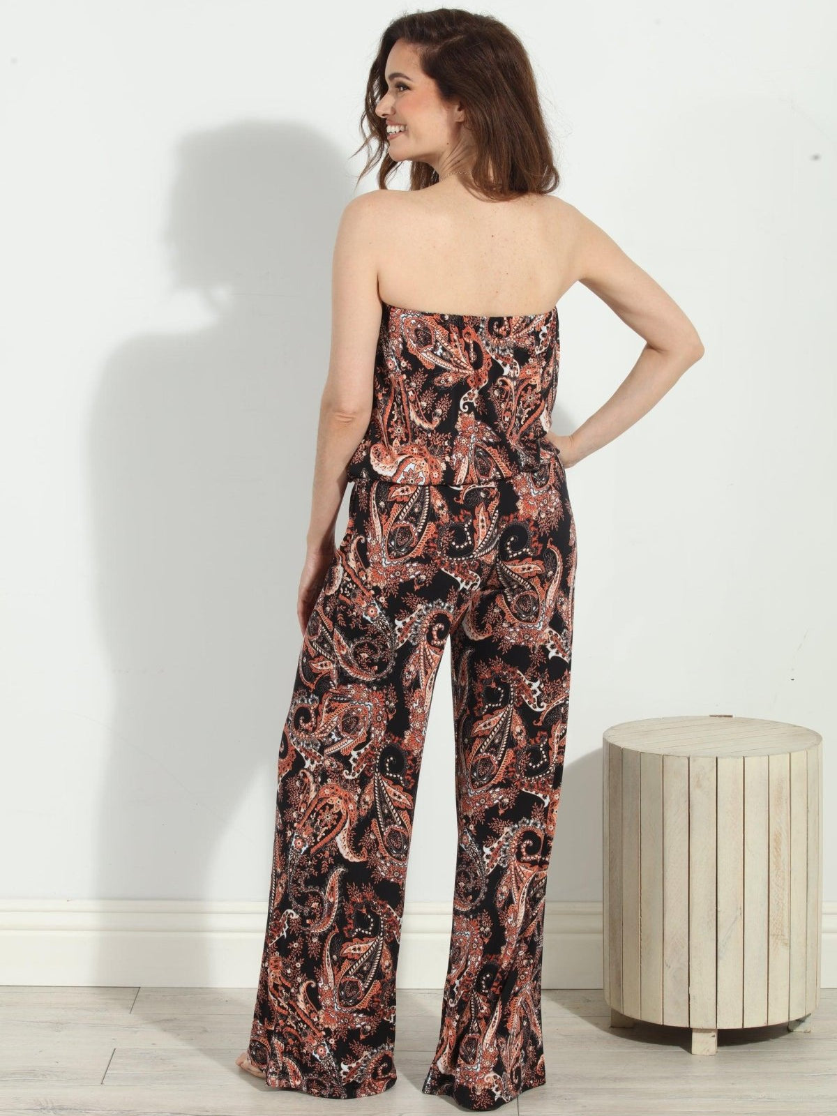 Jene Stretch Strapless Dropwaist Jumpsuit
