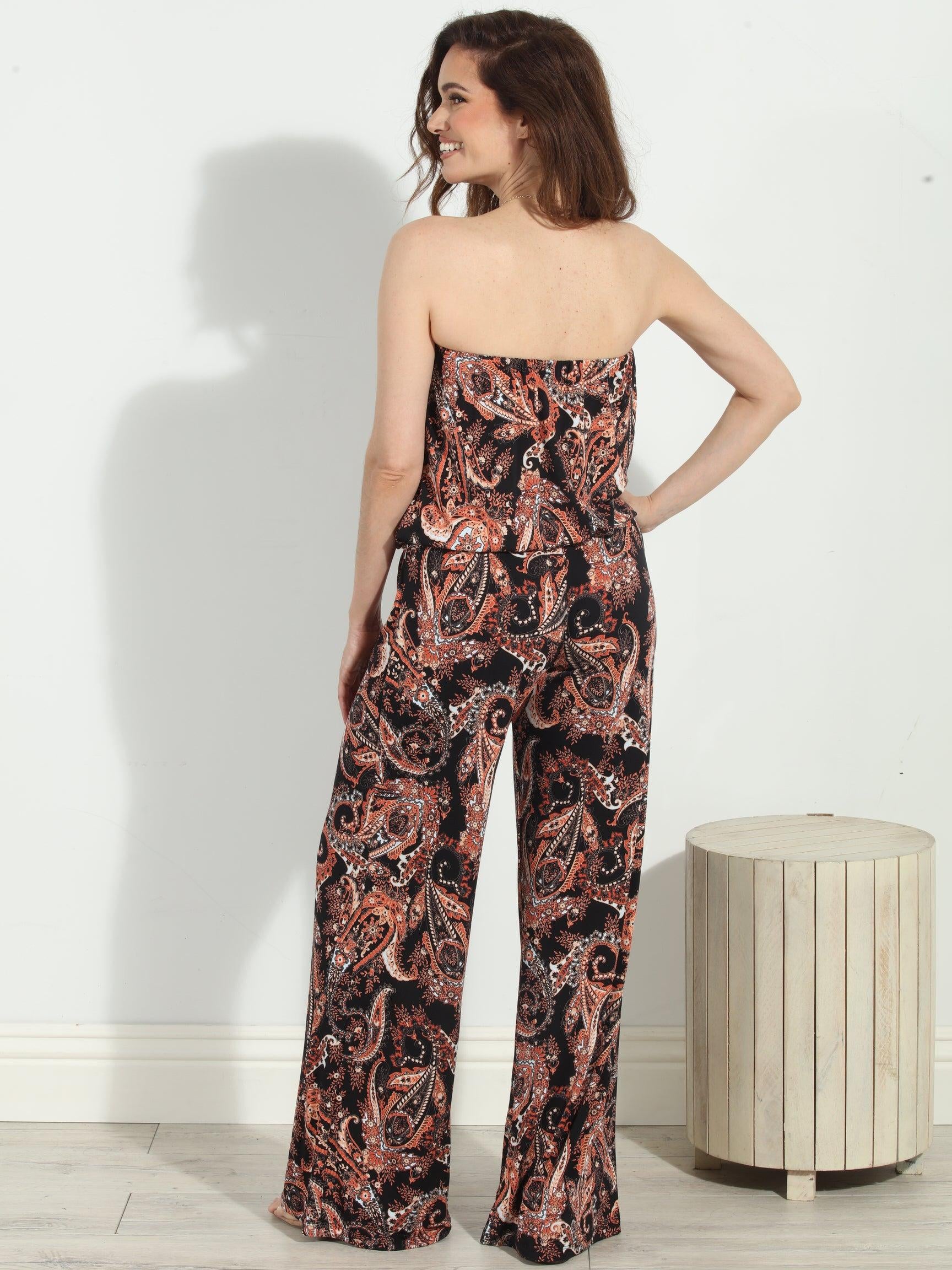 Jene Stretch Strapless Dropwaist Jumpsuit
