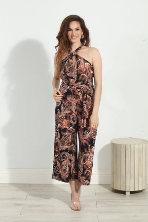 Jene Halter Stretch Culotte Jumpsuit-FINAl SALE
