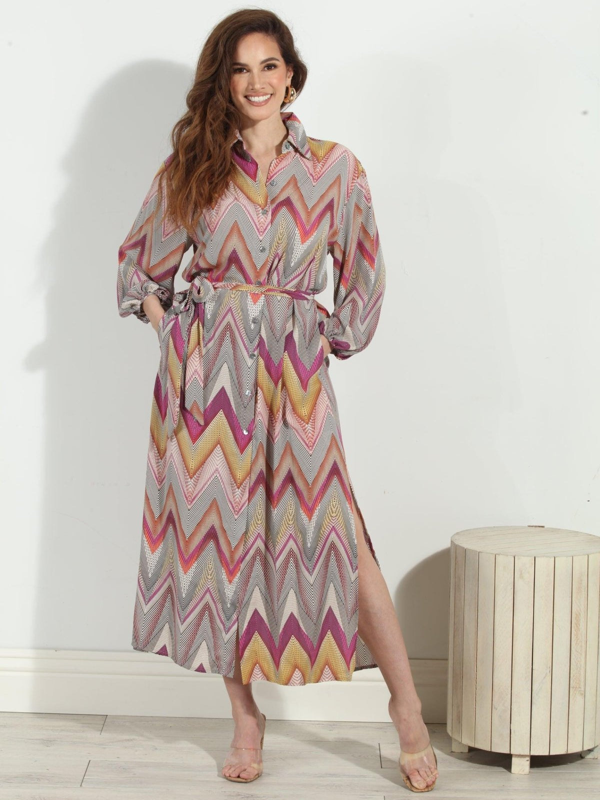 Luxe Button Down Shirt Dress-FINAL SALE