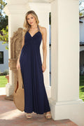 Navy Stretch Double Strap Maxi Dress-BEST SELLER