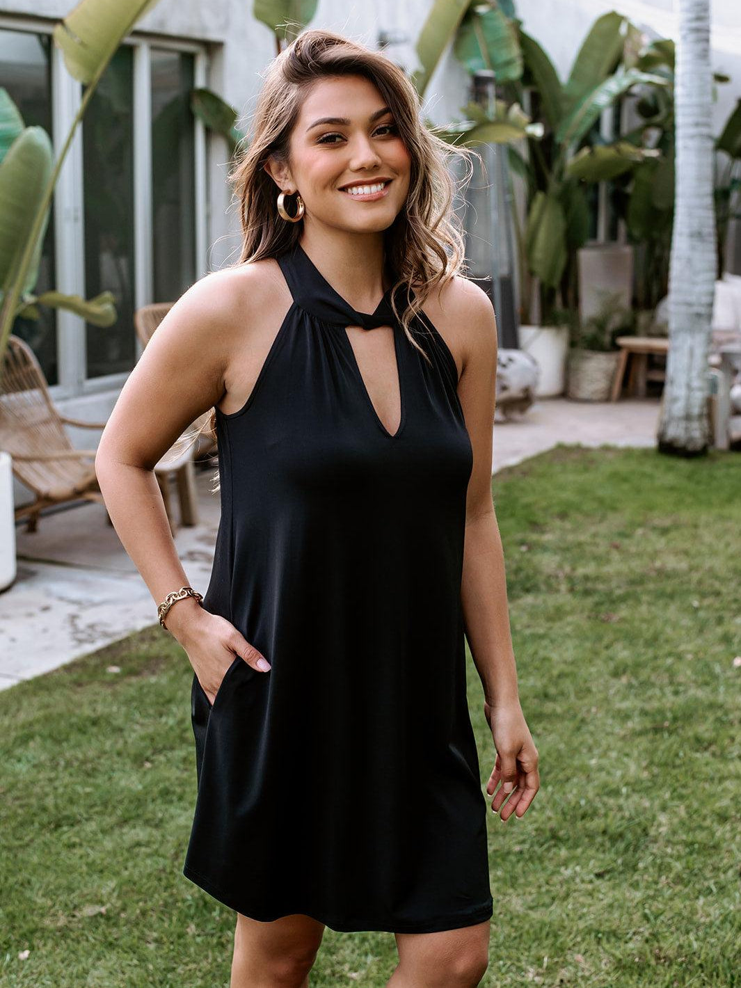 Black Stretch Swing Dress