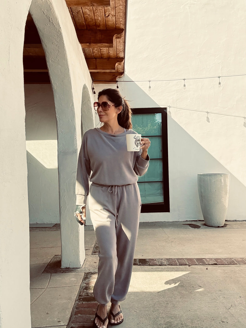 Taupe Soft Stretch Jumpsuit-FINAL SALE
