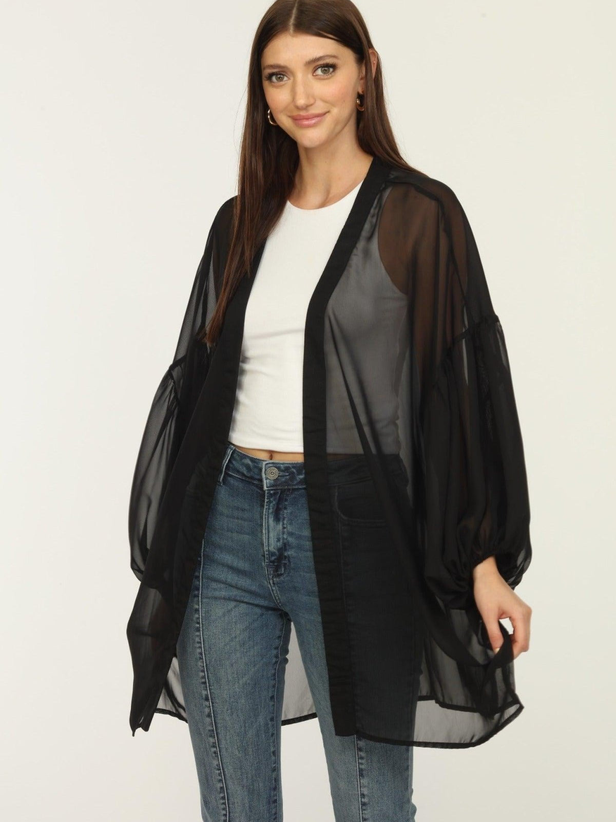 Black Chiffon Kimono-BEST SELLER