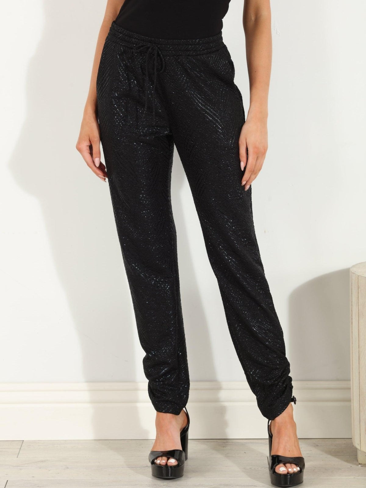 Kiara Foil Stretch Joggers