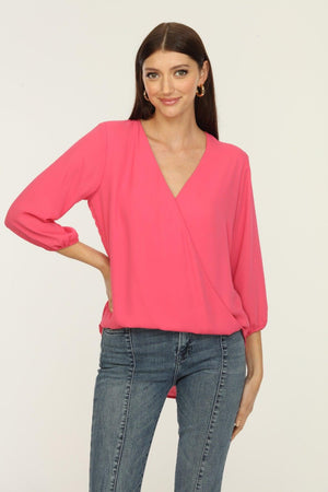 Taffy Pink Surplice Top-FINAL SALE