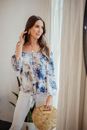 Marien OTS Top with Tie-FINAL SALE