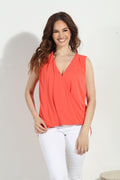 The Everyday Cupro Surplice Tank - Candy