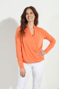 Citrus Cupro Draped Surplice Top-FINAL SALE