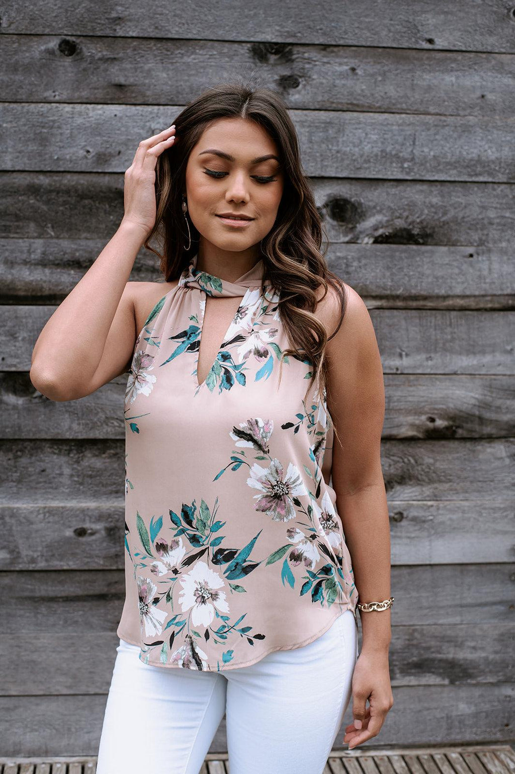 Linda Twist Halter Sleeveless Blouse - FINAL SALE