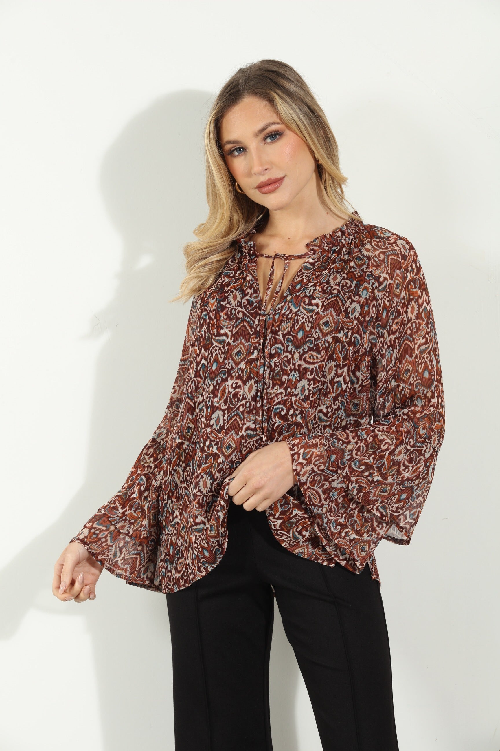 Isola Flare Sleeve Top-BEST SELLER