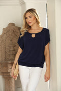 Navy Keyhole Top-BEST SELLER