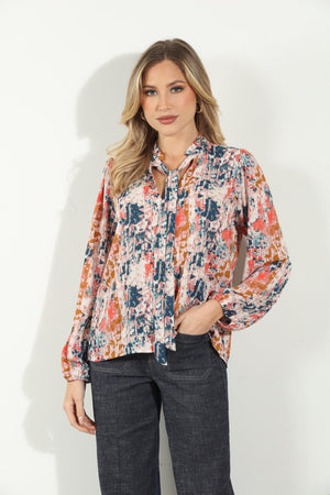 Shelbie Tie Neck Blouse-FINAL SALE