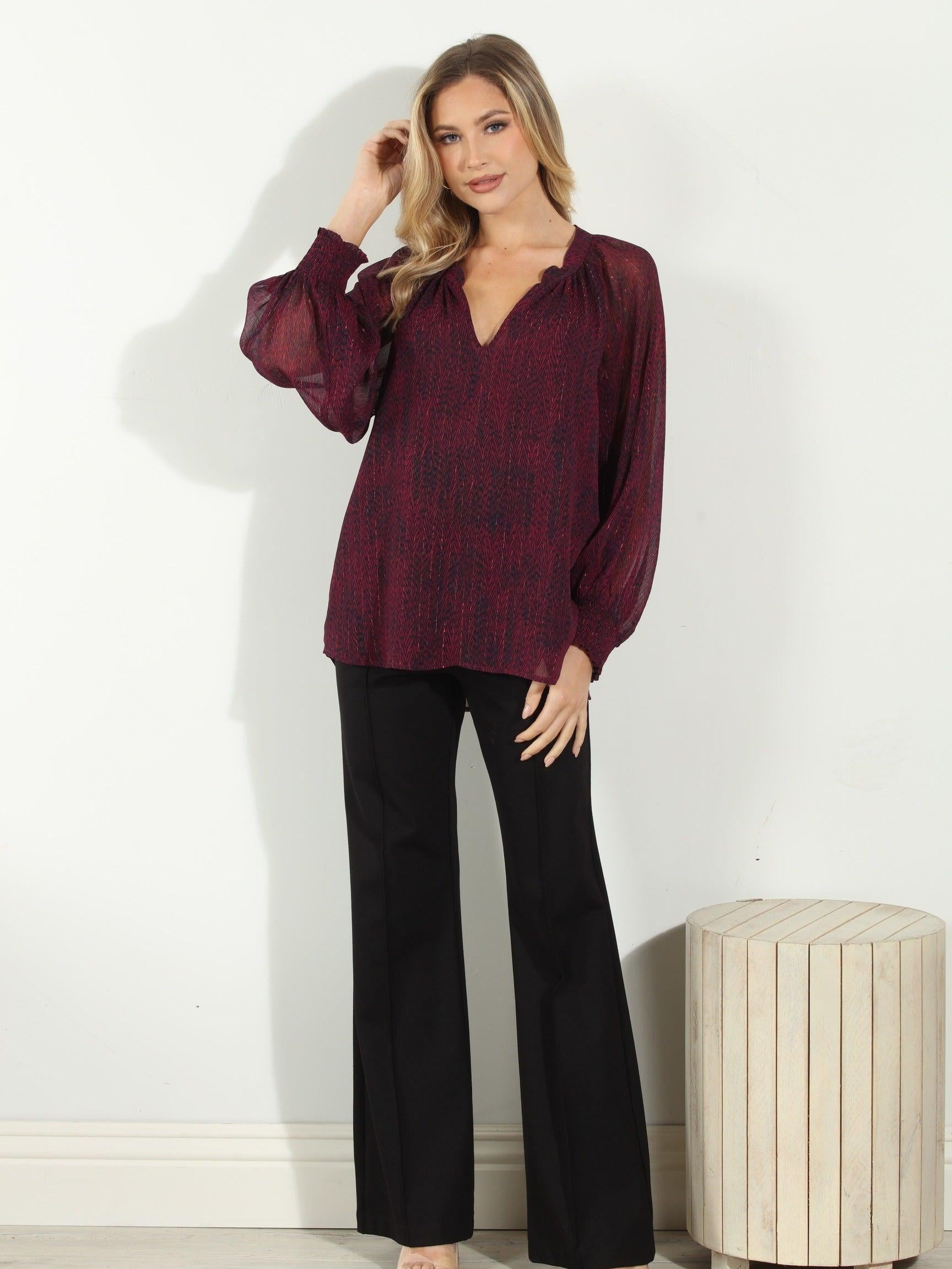 Mariela Split-Neck Blouse - BEST SELLER