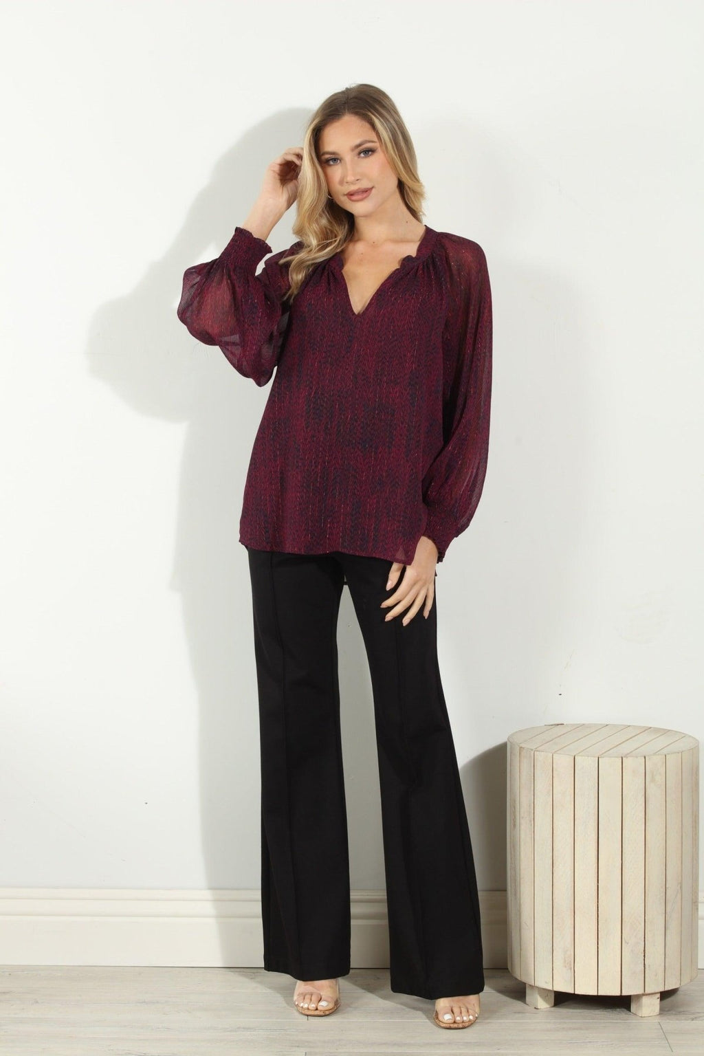 Mariela Split-Neck Blouse - BEST SELLER