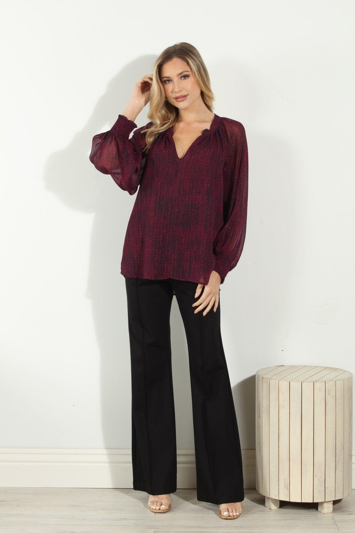 Mariela Split-Neck Blouse - BEST SELLER