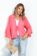 Pink/Coral Luxe Boho Chiffon Jacket-FINAL SALE