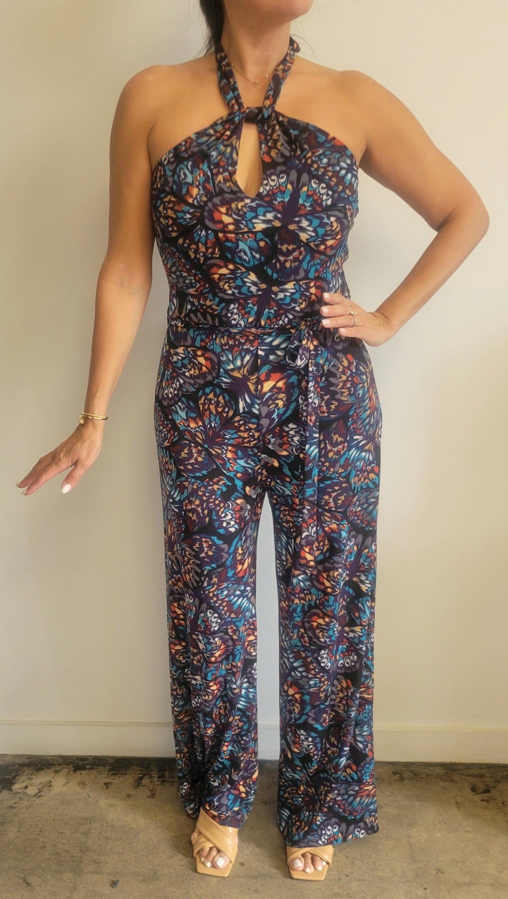 Skyla Twist Neck Jumpsuit-FINAL SALE