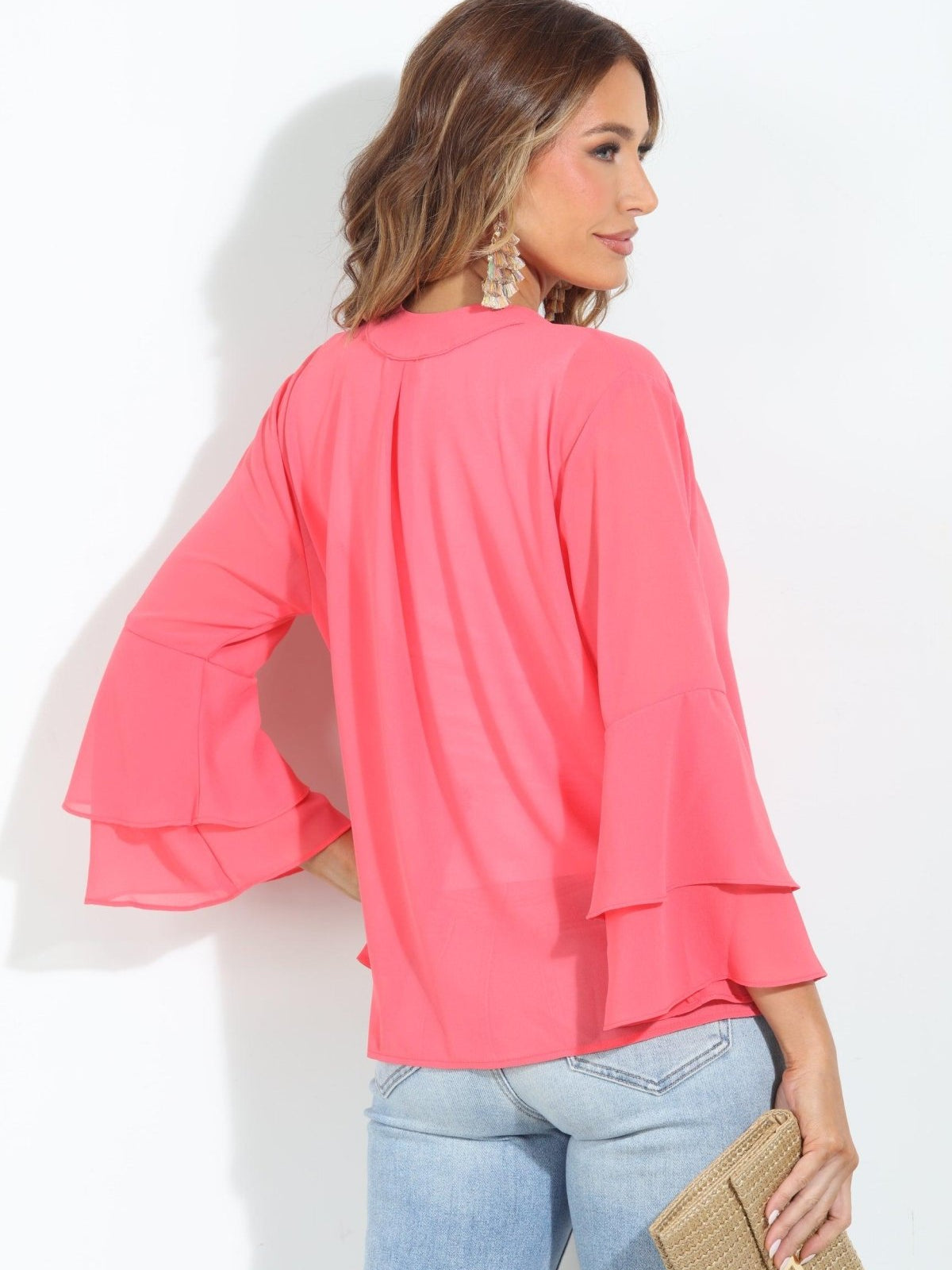 Pink/Coral Luxe Boho Chiffon Jacket-FINAL SALE