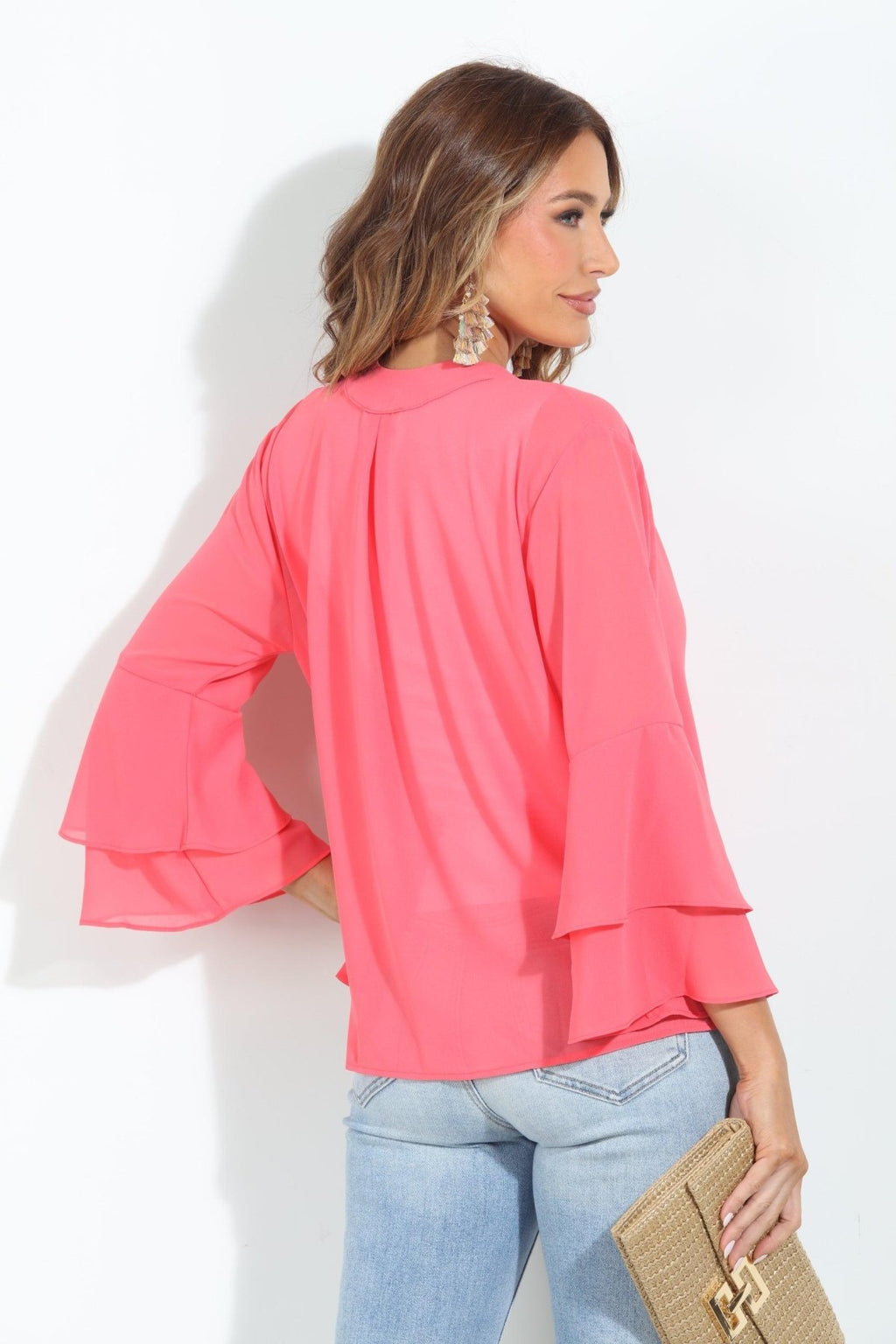 Pink/Coral Luxe Boho Chiffon Jacket-FINAL SALE