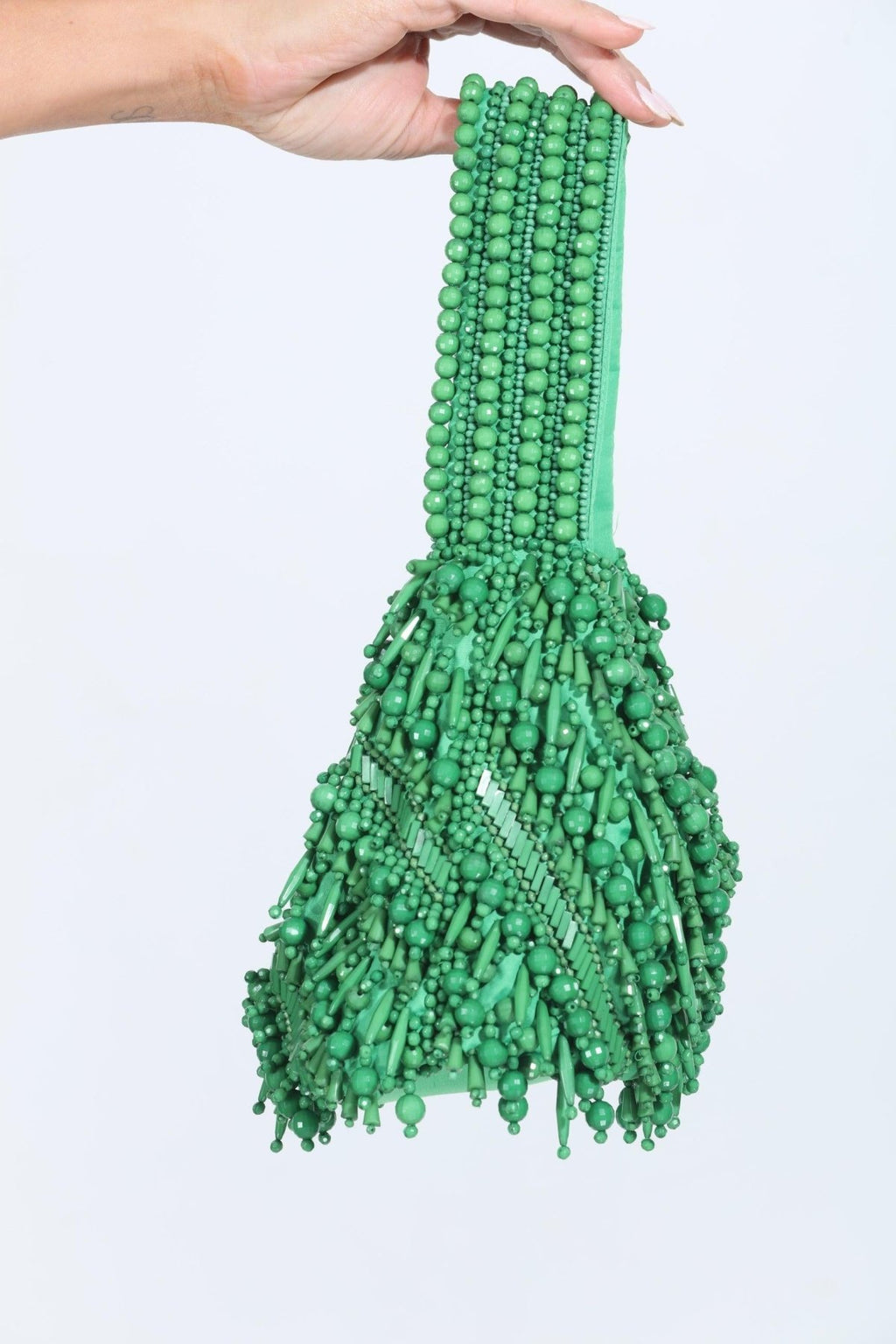 Meera Beaded Boho Bag-Kelly Green-FINAL SALE