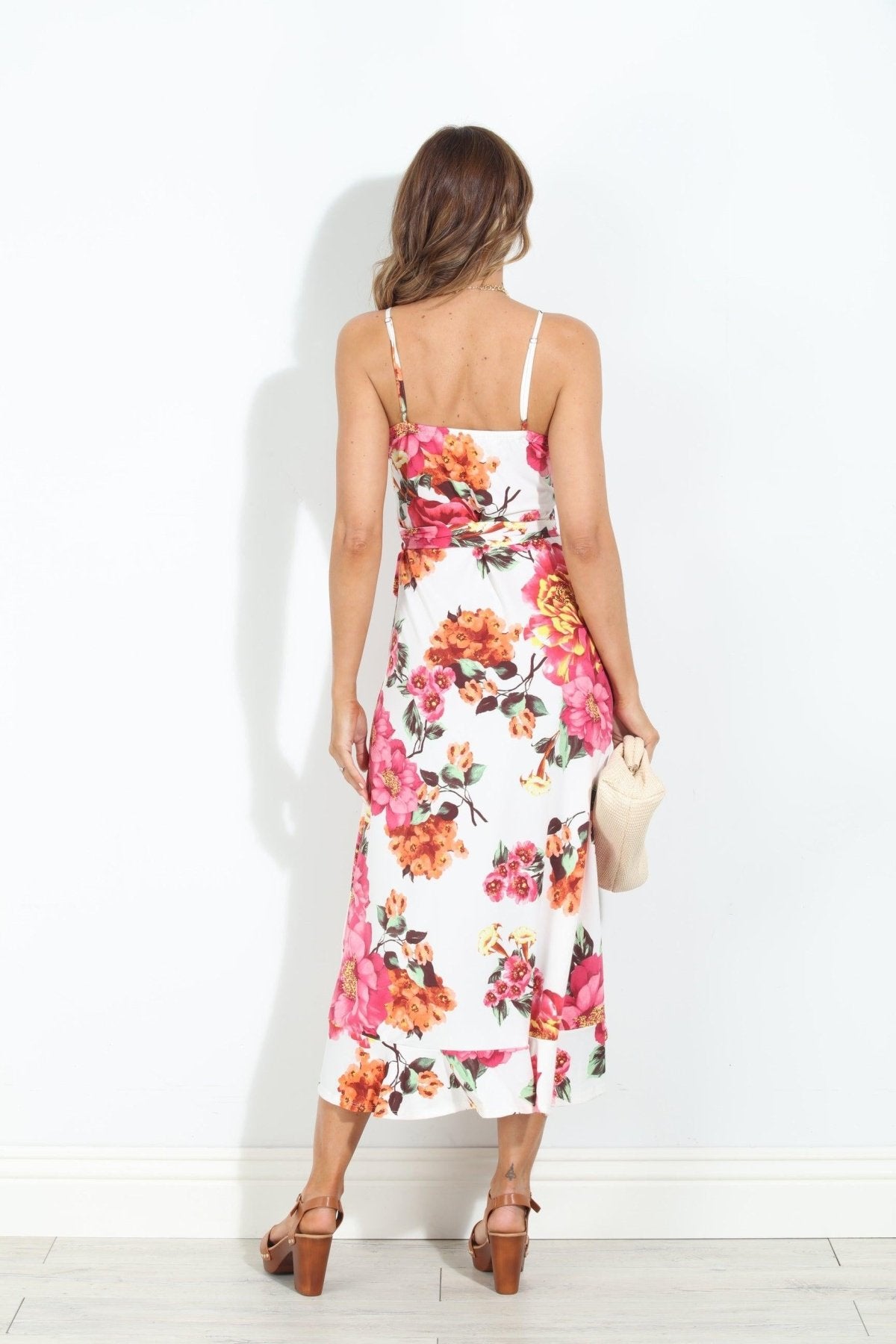 Vela Spaghetti Wrap Midi Dress-BEST SELLER