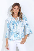 Tami Politan 3/4 Bell Sleeve Blouse-FINAL SALE
