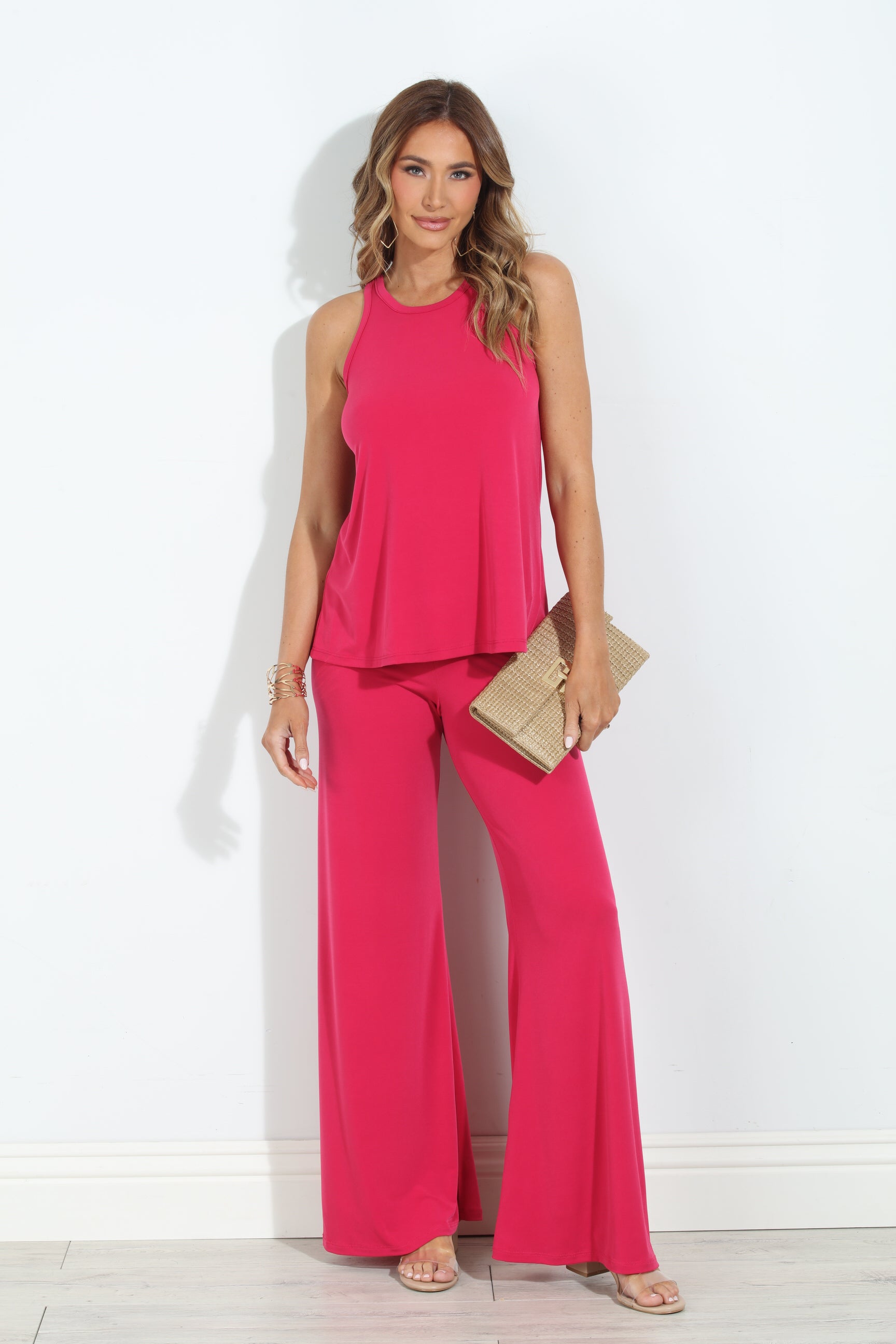 Guava Stretch Wide Leg Pants-BEST SELLER