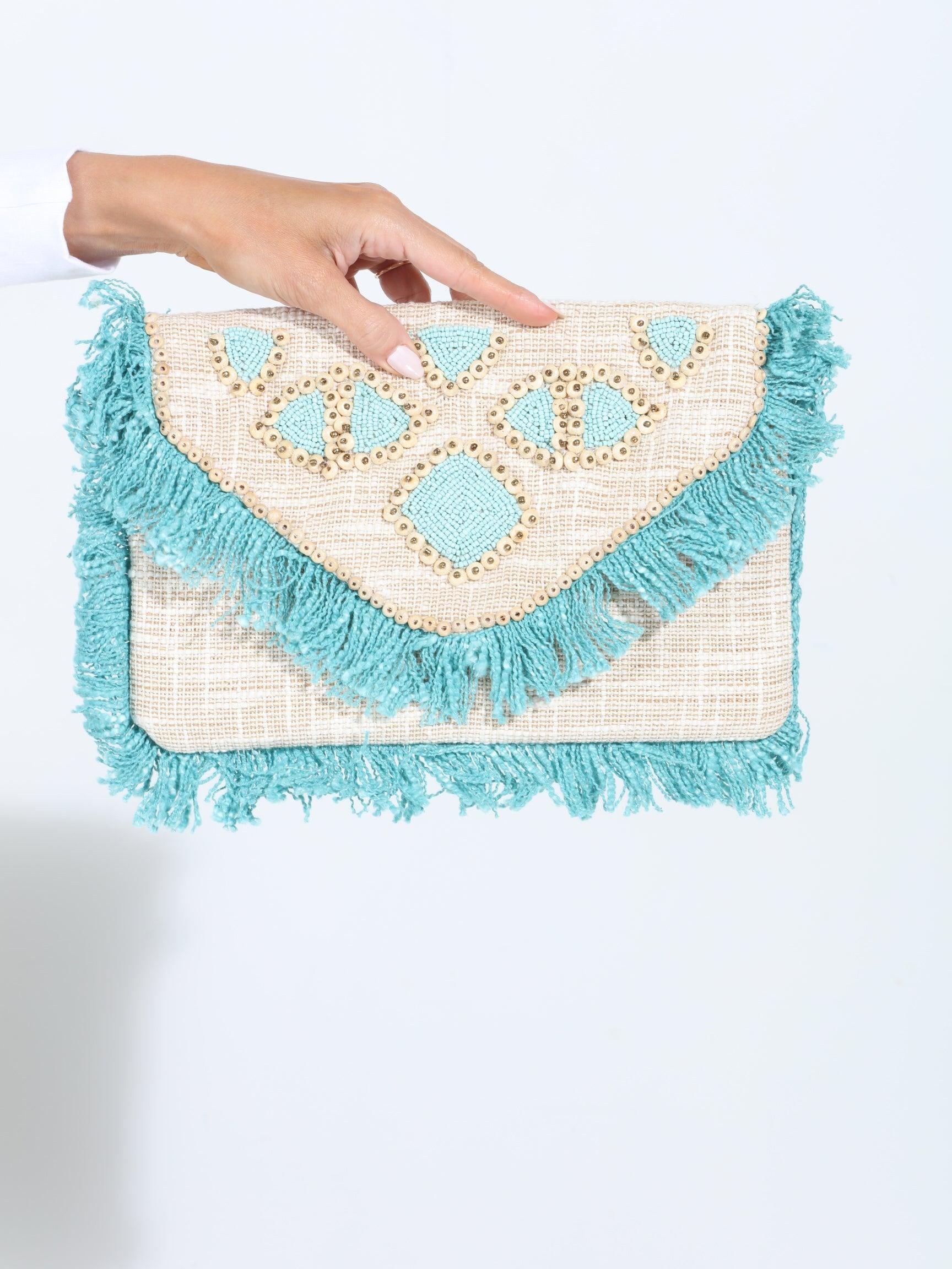 Rhodes Fringe Embroidered Clutch
